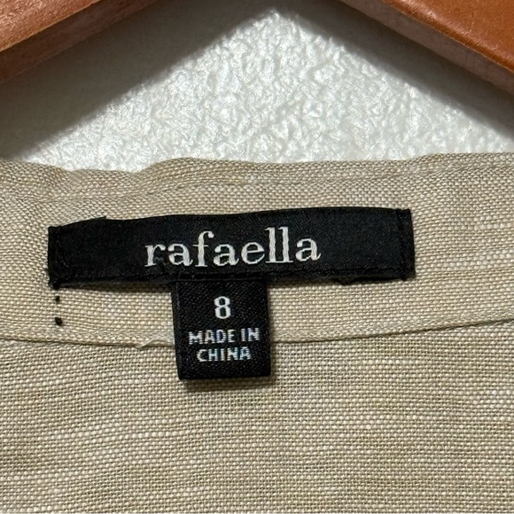 Rafaella Linen Blend Blazer Jacket Button Down Shirt Womens Size 8 Beige Coastal - Picture 4 of 10
